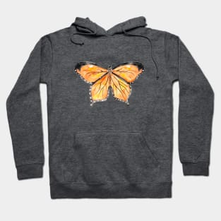 orange and black butterfly watercolor 2 Hoodie